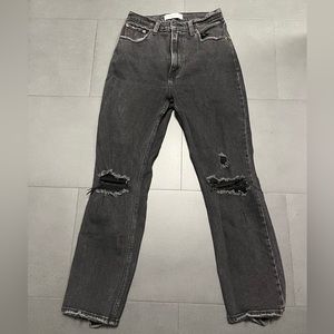 Abercrombie, Curve Love, The Ankle Straight Ultra High Rise Black Jeans